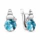 Серебряные серьги AQUAMARINE А4724888А с фианитом и турмалином