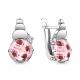 Серебряные серьги AQUAMARINE А4724890А с фианитом и морганитом