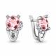 Серебряные серьги AQUAMARINE А4725090А с фианитом и морганитом