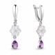 Серебряные серьги AQUAMARINE А4730704А с фианитом, аметистом и перламутром