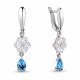 Серебряные серьги AQUAMARINE А4730705А с топазом, фианитом и перламутром