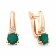 Серьги из золочёного серебра AQUAMARINE А4731609А-п с фианитом и агатом