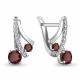 Серебряные серьги AQUAMARINE А4732403А с фианитом и гранатом
