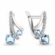 Серебряные серьги AQUAMARINE А4732405А с топазом и фианитом