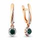 Серьги из золочёного серебра AQUAMARINE А4733209-пк с агатом