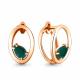 Серьги из золочёного серебра AQUAMARINE А4733409-п с агатом