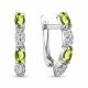 Серебряные серьги AQUAMARINE А4735107А с фианитом и хризолитом