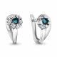 Серебряные серьги AQUAMARINE А4736108А с фианитом и Лондон топазом