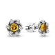 Серебряные серьги AQUAMARINE А4736206А с фианитом и цитрином