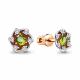 Серьги из золочёного серебра AQUAMARINE А4736207А-п с фианитом и хризолитом