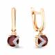 Серьги из золочёного серебра AQUAMARINE А4736503А-п с фианитом и гранатом