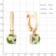 Серьги из золочёного серебра AQUAMARINE А4736507А-п с фианитом и хризолитом