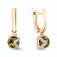 Серьги из золочёного серебра AQUAMARINE А4736519А-п с фианитом и султанитом