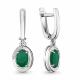 Серебряные серьги AQUAMARINE А4736809А с фианитом и агатом