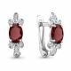 Серебряные серьги AQUAMARINE А4737203А с фианитом и гранатом