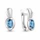 Серебряные серьги AQUAMARINE А4737405А с топазом и фианитом