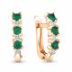 Серьги из золочёного серебра AQUAMARINE А4737509А-п с фианитом и агатом