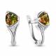 Серебряные серьги AQUAMARINE А4738019А с фианитом и султанитом