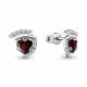 Серебряные серьги AQUAMARINE А4740503А с фианитом и гранатом