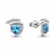 Серебряные серьги AQUAMARINE А4740505А с топазом и фианитом