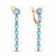 Серьги из золочёного серебра AQUAMARINE А4740705-п с топазом