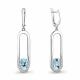 Серебряные серьги AQUAMARINE А4741102А с топазом и фианитом
