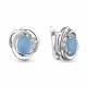 Серебряные серьги AQUAMARINE А47413605А с фианитом и халцедоном