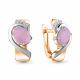 Серьги из золочёного серебра AQUAMARINE А47414606А-п с фианитом и опалом
