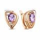 Серьги из золочёного серебра AQUAMARINE А4742025А-п с фианитом и алекситом