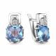 Серебряные серьги AQUAMARINE А4742792А с топазом и фианитом