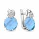 Серебряные серьги AQUAMARINE А4742888А с фианитом и турмалином