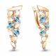 Серьги из золочёного серебра AQUAMARINE А4743702А-п с топазом и фианитом