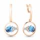 Серьги из золочёного серебра AQUAMARINE А4744292А-п с топазом и фианитом