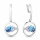 Серебряные серьги AQUAMARINE А4744292А с топазом и фианитом