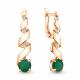 Серьги из золочёного серебра AQUAMARINE А4745009А-п с фианитом и агатом