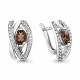 Серебряные серьги AQUAMARINE А4746701А с фианитом и кварцем