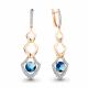 Серьги из золочёного серебра AQUAMARINE А4747193А-п с фианитом и Лондон топазом