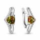 Серебряные серьги AQUAMARINE А4748219А с фианитом и султанитом
