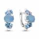 Серебряные серьги AQUAMARINE А47491610 с топазом и халцедоном