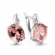 Серебряные серьги AQUAMARINE А4749490А с фианитом и морганитом