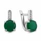 Серебряные серьги AQUAMARINE А4749509А с фианитом и агатом