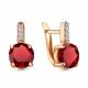 Серьги из золочёного серебра AQUAMARINE А4749585А-п с фианитом и гранатом