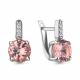 Серебряные серьги AQUAMARINE А4749590А с фианитом и морганитом
