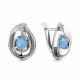 Серебряные серьги AQUAMARINE А47502605А с фианитом и халцедоном