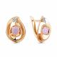 Серьги из золочёного серебра AQUAMARINE А47502606А-п с фианитом и опалом