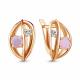 Серьги из золочёного серебра AQUAMARINE А47503606А-п с фианитом и опалом