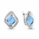 Серебряные серьги AQUAMARINE А4750688А с фианитом и турмалином