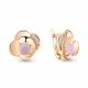 Серьги из золочёного серебра AQUAMARINE А47507606А-п с фианитом и опалом