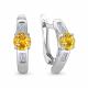 Серебряные серьги AQUAMARINE А4751006 с фианитом и цитрином