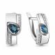 Серебряные серьги AQUAMARINE А4751108А с фианитом и Лондон топазом